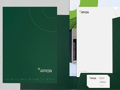 APION - stationary branding ci development land logo mark marker pin places real estate stationery
