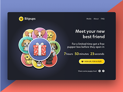 Bitpups Landing Page dogs game illustration landing page pets puppies puppy tamagotchi