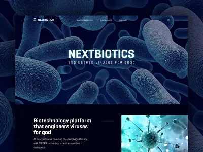 NextBiotics Landingpage Design | Dark Version flat gradient graphic design landing page minimalist modern personal website ui design user interface web design