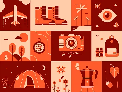 Autumn Exploring design geometric icon illustration minimal shapes vector