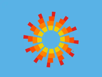 House of Sun Tanning Salon logo orange ray red solar sun yellow
