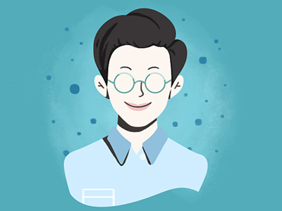 Coworker portrait 2d character design flat illustration pattern portrait
