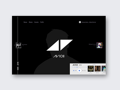 Avicii (Tribute to a Star) avicii creative dribbble minimal music thedailyui ui ux web webui