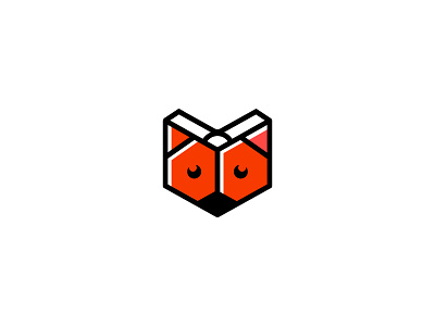 Fox Book Logo Concept animal book cover fox icon learn study wild