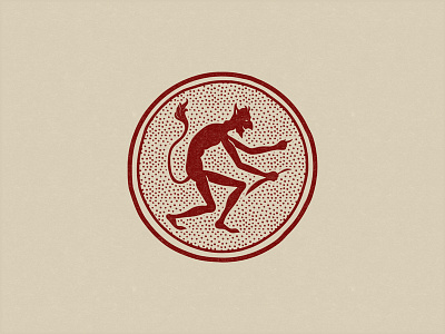 The Devil's Anvil badge dagger devil hand drawn illustration line retrosupplyco