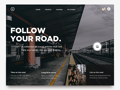 One Road article design free freebie homepage road ui ux