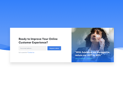 Salemove Request a demo section customer experience cx quote request a demo salemove ux website
