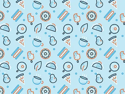 Food Pattern food icon line pattern