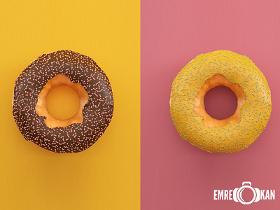 Donut 3d cg chocolate donut draw food render vray