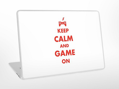 Keep Calm and Game On console controller gamers gaming laptop skin retro typography video games