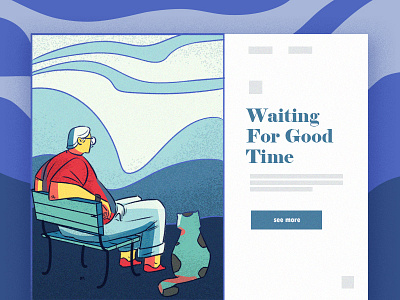 Waiting cartoon concept doddle illustration lineart