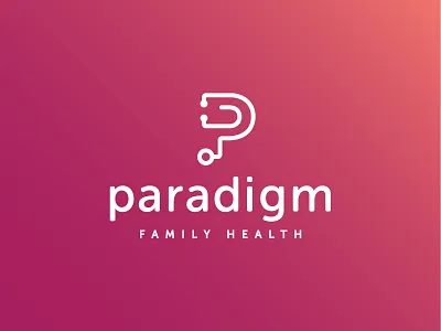 Paradigm Family Health branding logo medical pink