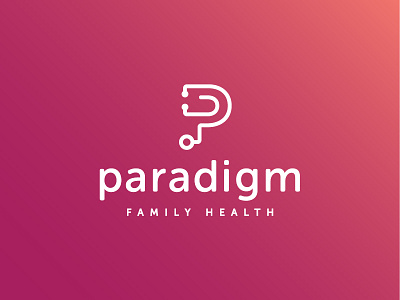 Paradigm Family Health branding logo medical pink