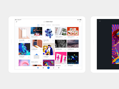 Creative Cloud — iPad adobe assets creative cloud files grid view ipad work