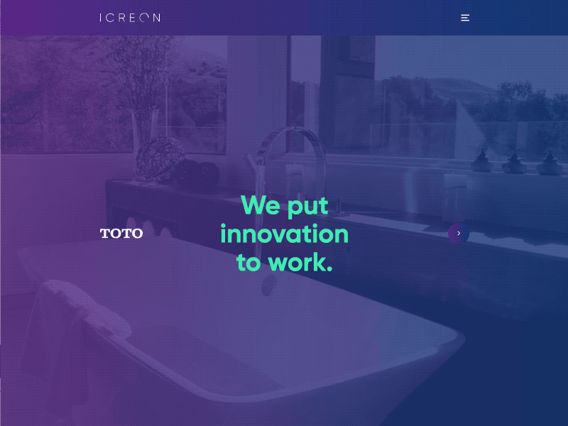 Icreon - Homepage gradient homepage minimal purple symmetrical video