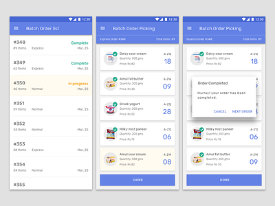 Order List app interaction design mobile uiux