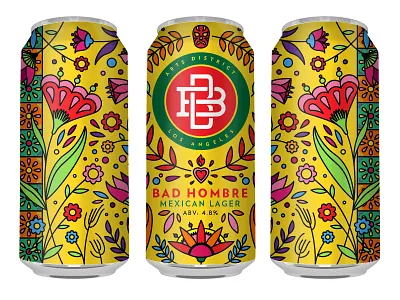 Boomtown Brewery - Bad Hombre - Can artwork beer brew brewery drawing graphic design illustration illustrator line art sketch vector