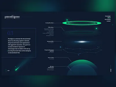 Sneak peek of new project chart comet galaxy globe planet space website