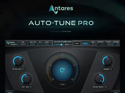 Antares AutoTune - Pro / VST Plugin Gui Design audio audio graphic interface graphical user interface design gui gui design gui designer hi tech ui vst vst plugin gui design