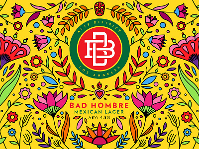 Boomtown Bad Hombre artwork beer brew brewery drawing graphic design illustration illustrator line art sketch vector