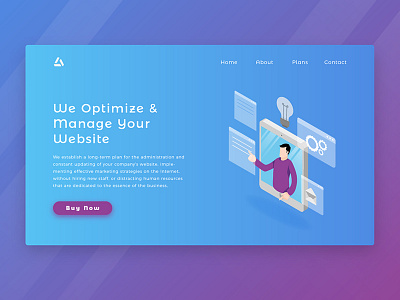 Your Optimal Website gradients interface isometric landing page modern ui ux web design