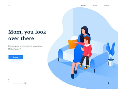 Happy Mothers' Day baby illustration mothers day ui