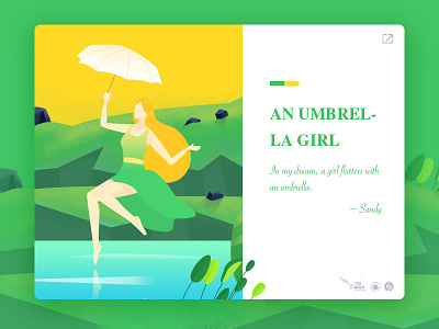 An umbrella girl colors illustrations ui web