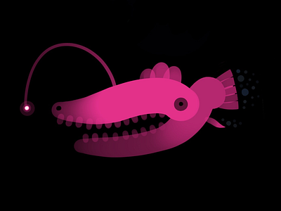 Pretty in Pink art design fish neon ocean pink procreate