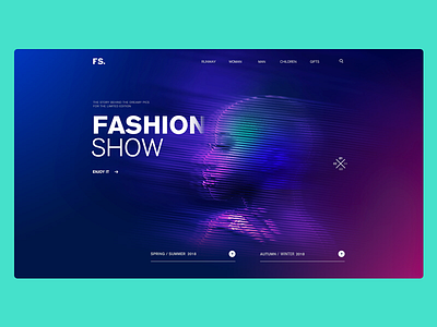 Fashion show color fashion landing page web webdesign