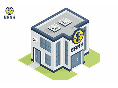 Bank architecture bank banking business column courthouse finance financial isometric law loan money