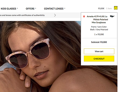 Basket basket checkout e shop eyewear lato product ui ux yellow