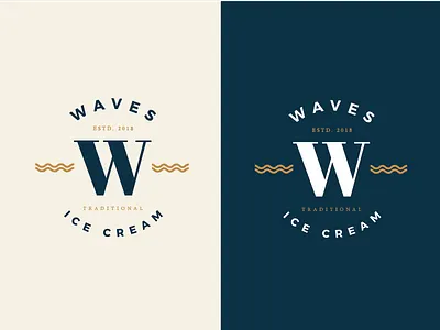Waves Final Logo badge design brand identity branding clean identity design logo design simple vintage visual design