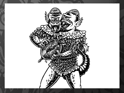 Freak Out beer beerlabel blackandwhite brewery chop cumformers drawing illustration label lukeb markers monster