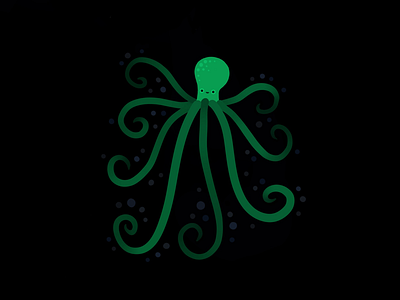 Green Octopus art design drawing green nature ocean octopus procreate