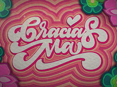 gracias mamá color design ilustration lettering typographic