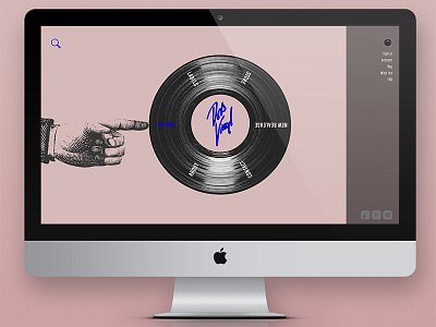 Vinyl store Landing page blue firstshot landing page modern pink ui ux vinyl web website