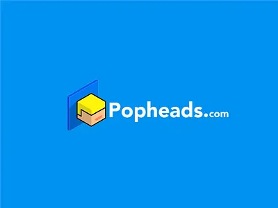 Pop Heads blue brand branding illustration logodesign modern vector