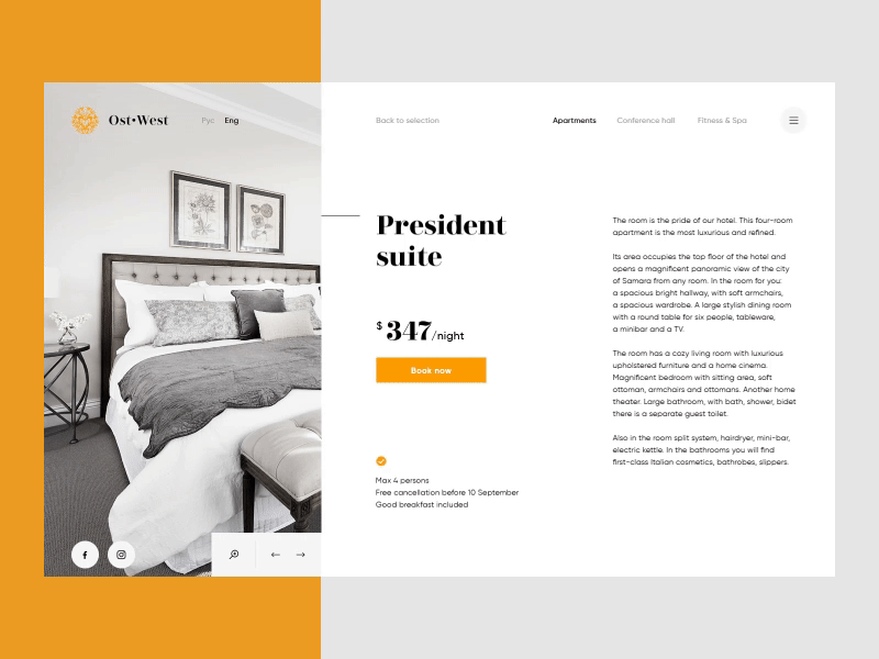 Ost-West hotel motion ui ux web