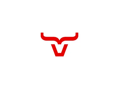 bull icon animal buffalo bull design icon logo mark red