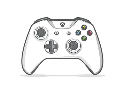 Xbox One control dribbble dribbblers flat game icon microsoft shot video videogame white xbox