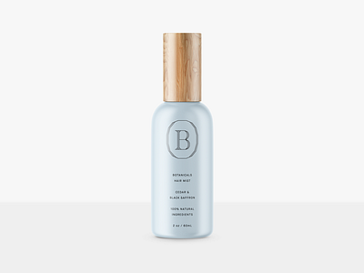 Botanicals Hair Mist baby blue beauty bottle dieline label monogram packaging skincare typography