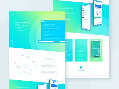 Hello Dribbble! clean gradient homepage neat portfolio site vibrant web web design web developer toronto web development webdesign website