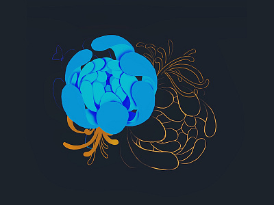 Blue Blossoms art blue design floral flowers illustrate illustration image outline photoshop visual