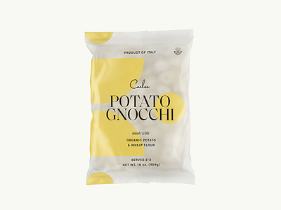 Potato Gnocchi bag dieline food gnocchi packaging pasta print product