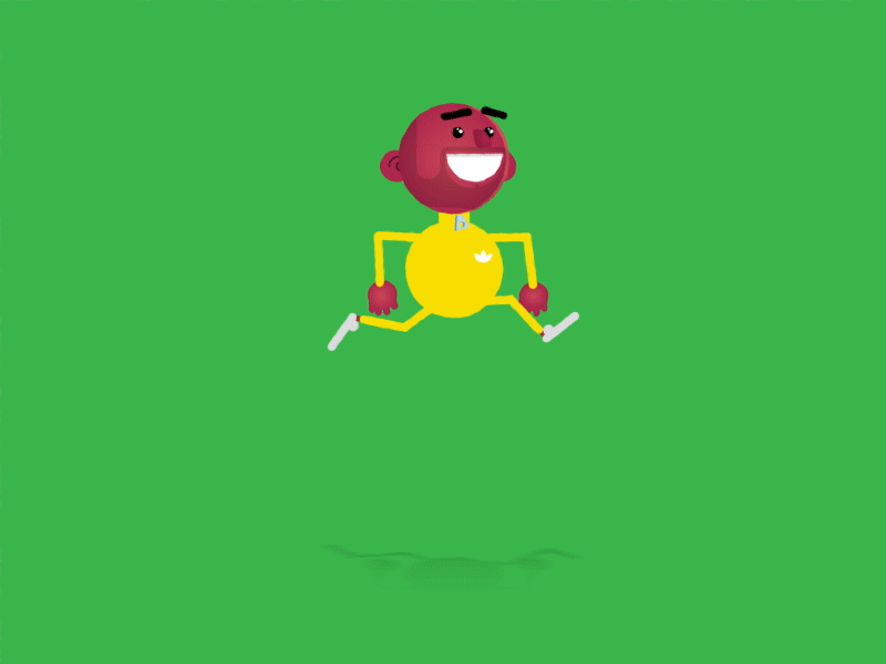 Yellow Run after effects animation cartoon character design duik graphic illustration run yellow