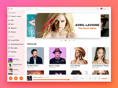 Music player design mac music player ui