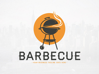 Barbecue Grill Logo Template barbecue bbq charcoal cook cooking food grill logo template restaurant smoke stock logo