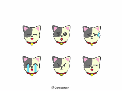 Cats Expression brand cartoon cat emoticon expression identity illustration logo