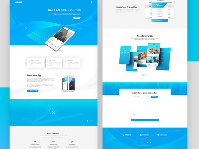 Nano App Landing Page design homepage landing page typography uiux web