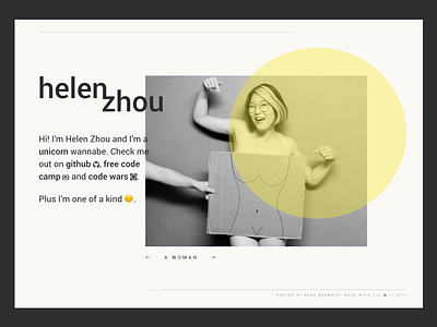 Portfolio carousel minimal portfolio website yellow